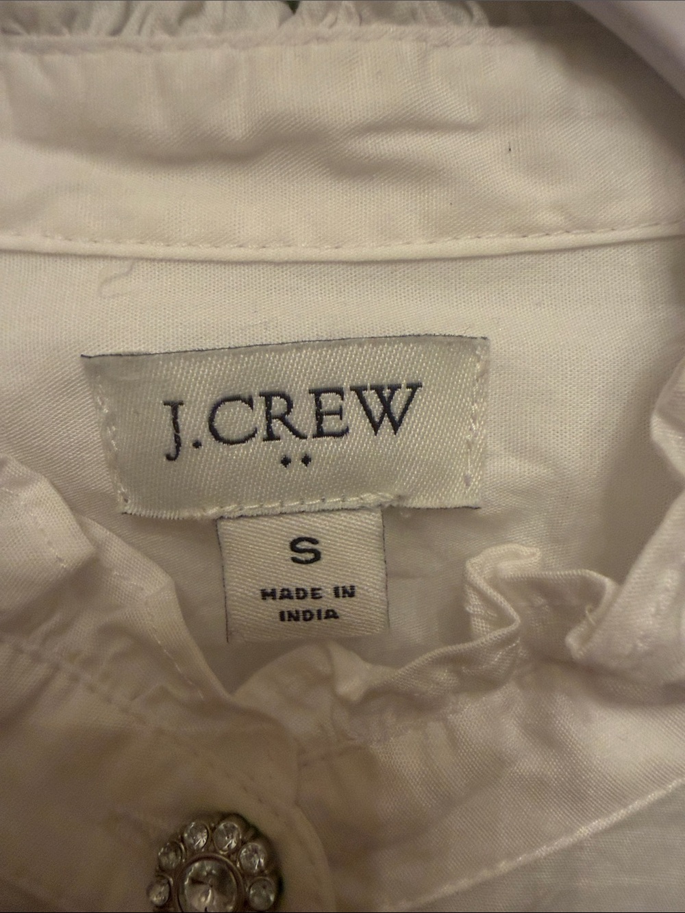 J. Crew White Ruffle Collar Button-Front Blouse - Picture 2 of 3